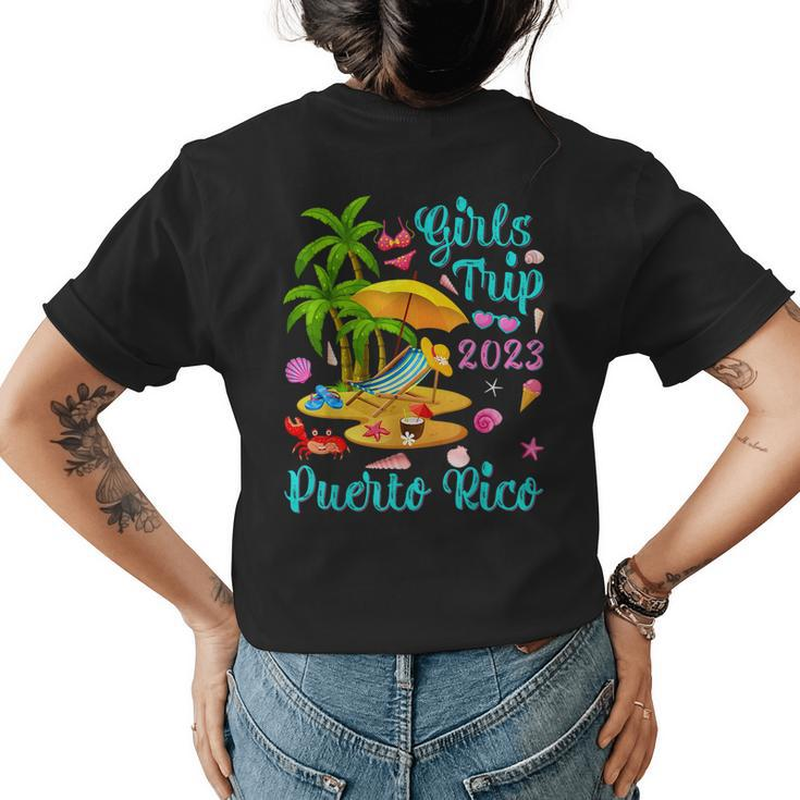 Girls Trip 2023 Beach Vacation Puerto Rico Beach  Womens Back Print T-shirt