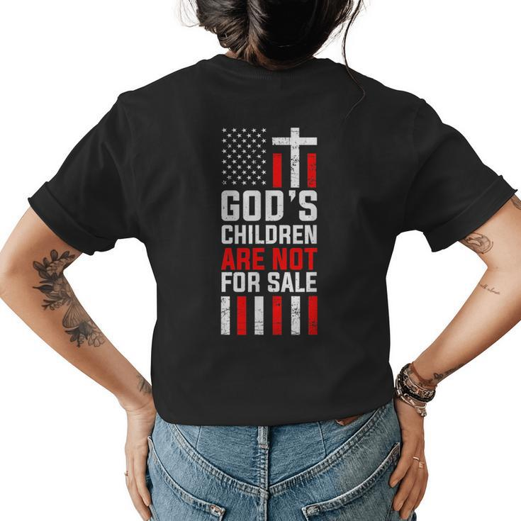 Gods Children Are Not For Sale American Flag Men Women Womens Back Print T-shirt