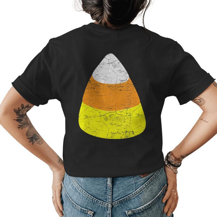Halloween Candy Corn Vintage Illustration Candy Corn Gift For Womens Womens Back Print T-shirt