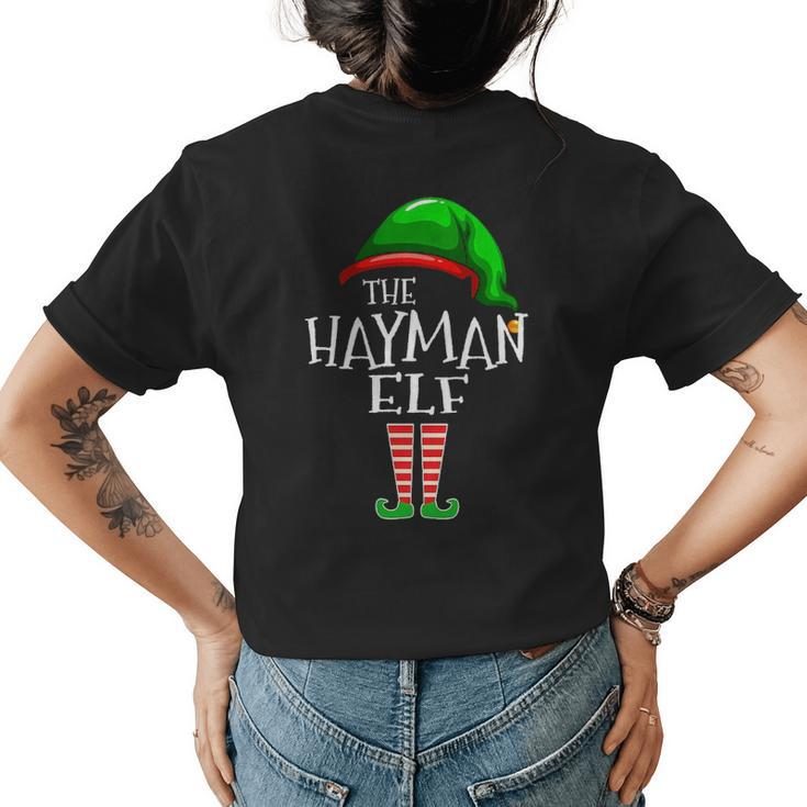 Hayman Name Gift The Hayman Elf Christmas Womens Back Print T-shirt