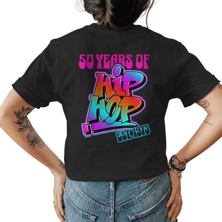 Hip Hop Music 50Th Anniversary Black History Men Dj Graphic  Womens Back Print T-shirt