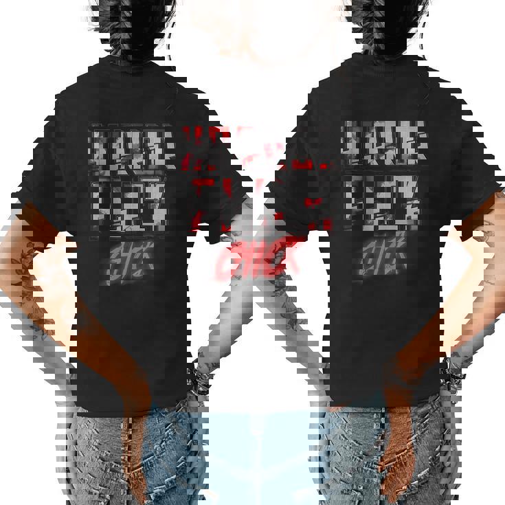 Horror Flick Chick Scary Movie Lover Scary Movie Womens T-shirt Back Print