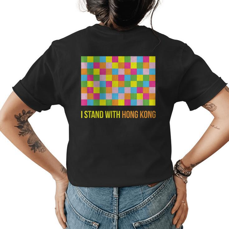 I Stand With Hong Kong Lennon Wall Hk Flag Rally Protest Womens Back Print T-shirt