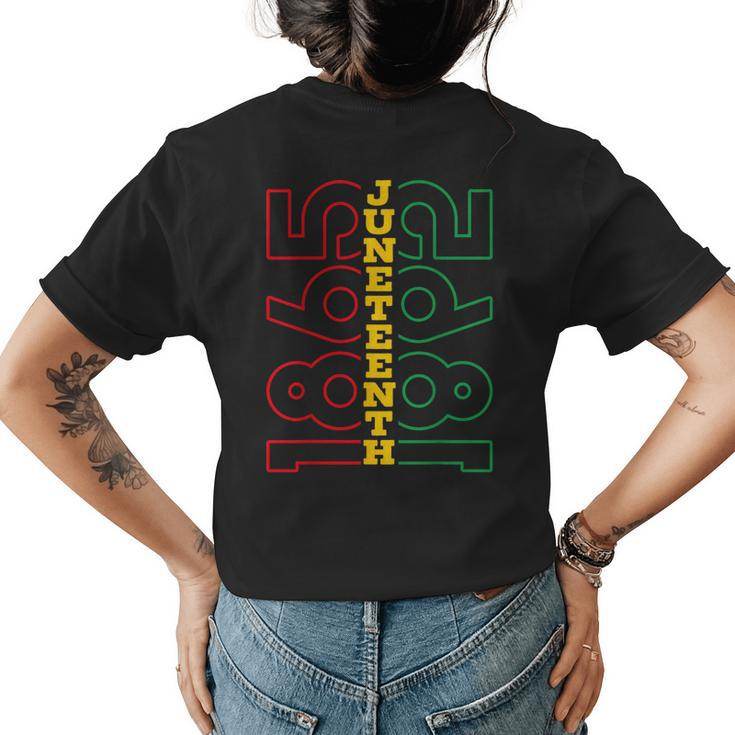 Junenth 1865 Black History African American Men Women  Womens Back Print T-shirt