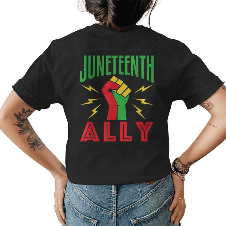 Junenth Ally June 19 Support Protest Pride Fist Men Women  Womens Back Print T-shirt