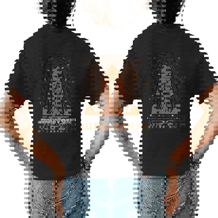 Junenth Black Woman Remembering Ancestors Women Girls Kid Womens Back Print T-shirt