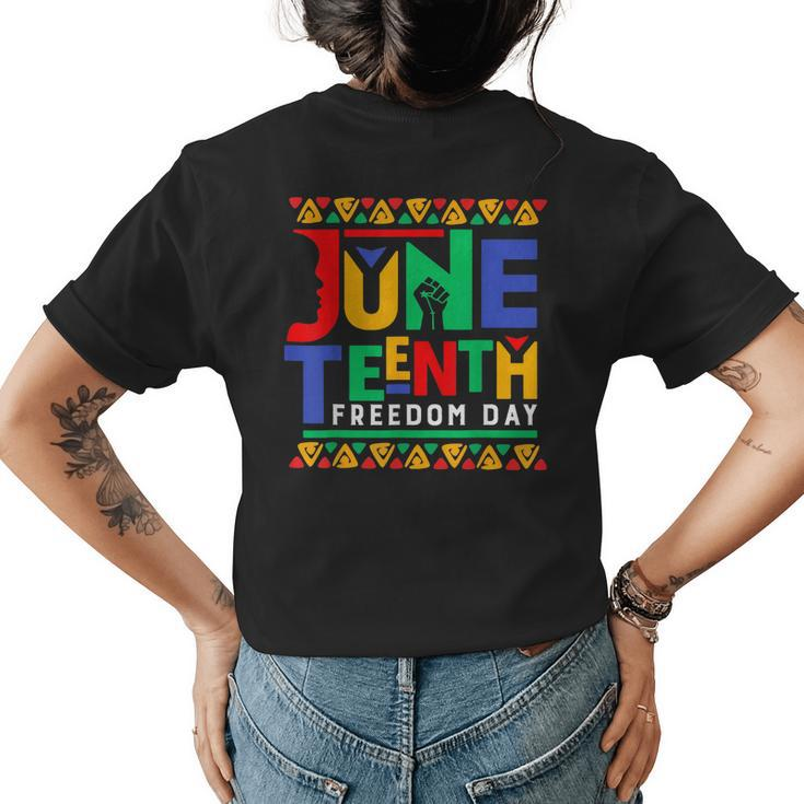 Junenth Celebrate Black Freedom Funny Women Men Outfit  Womens Back Print T-shirt