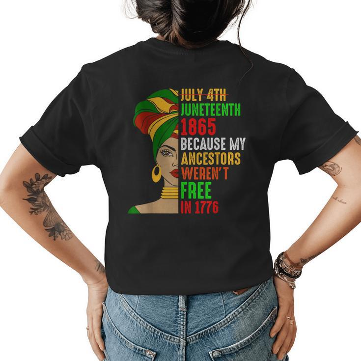 Junenth  Women July 4 Junenth African American  Womens Back Print T-shirt