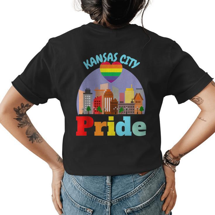 Kansas City Gay Pride Lgbtqia Missouri Kc Mo Lesbian Queer  Womens Back Print T-shirt