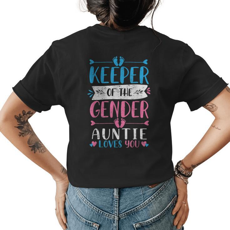 Keeper Of The Gender Auntie Loves You Baby Announcement  Womens Back Print T-shirt
