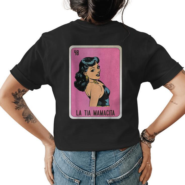 La Tia Mamacita Mexican Slang Chicano Bingo Cards  Womens Back Print T-shirt