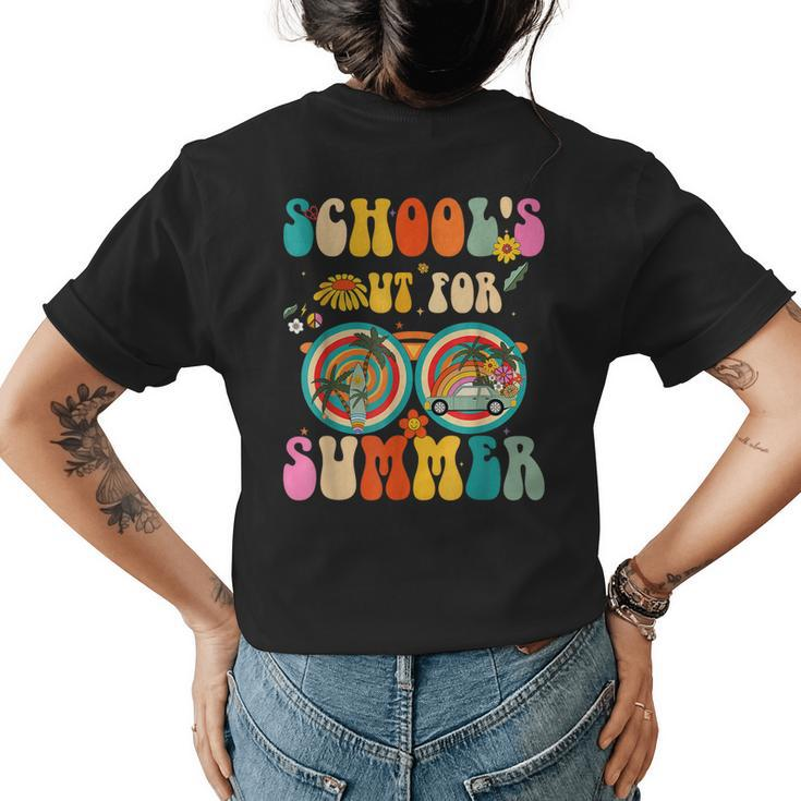 Last Day Of Schools Out For Summer Teacher Sunglasses Groovy Women's T-shirt Back Print