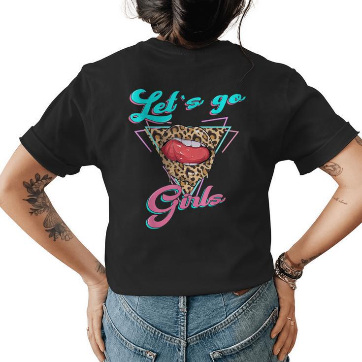 Let´S Go Girls Country Southern Western Leopard Pattern Womens Back Print T-shirt