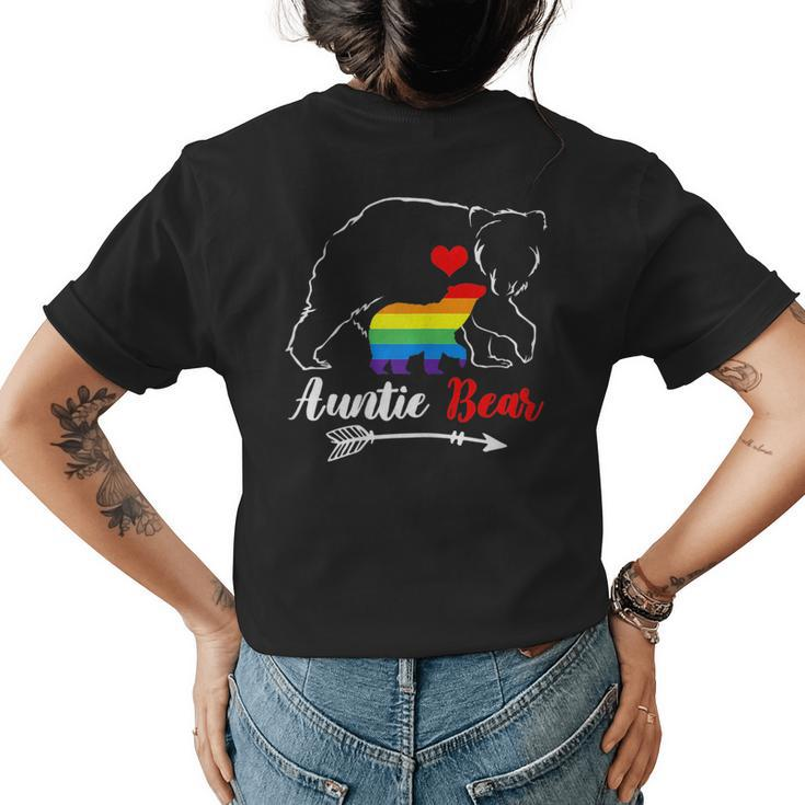 Lgbt Auntie Bear Aunt Gay Pride Proud Mom Mothers Day  Womens Back Print T-shirt