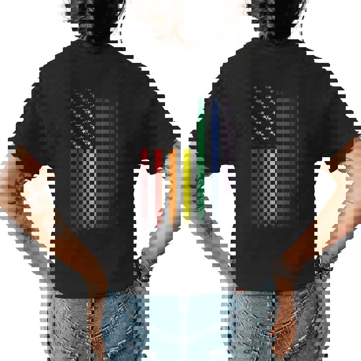 Lgbt Lgbtq Lgbtq Bi Lesbian Rainbow Flag Apparel Gay Pride  Womens Back Print T-shirt