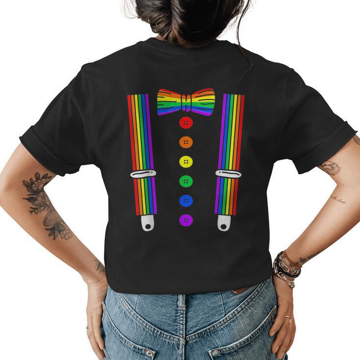 Lgbt Pride  Gay Rainbow Tuxedo Suspenders Men Women  Womens Back Print T-shirt
