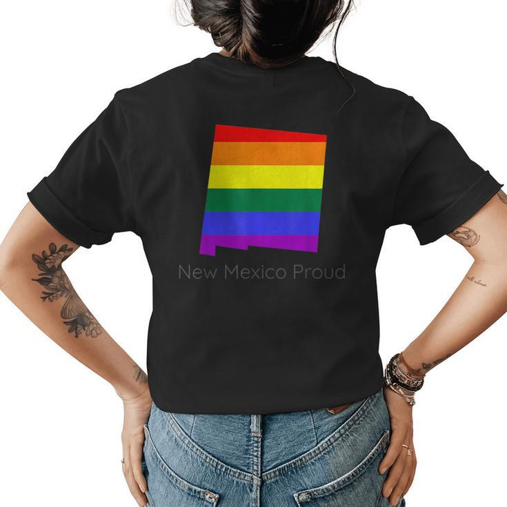 Lgbtq New Mexico Gay Pride Proud Rainbow Flag Love Is Love  Womens Back Print T-shirt