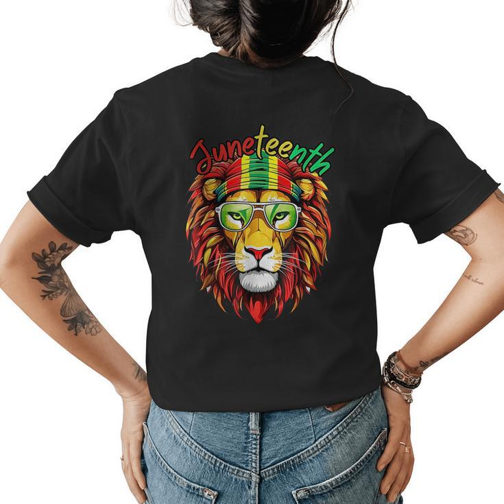 Lion Junenth  Women Dress Black History Freedom Gifts For Lion Lovers Funny Gifts Womens Back Print T-shirt