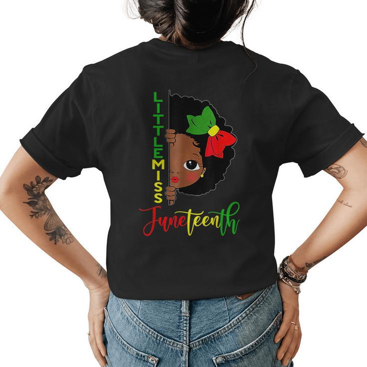 Little Miss Junenth Girl Toddler Black History Month  Womens Back Print T-shirt