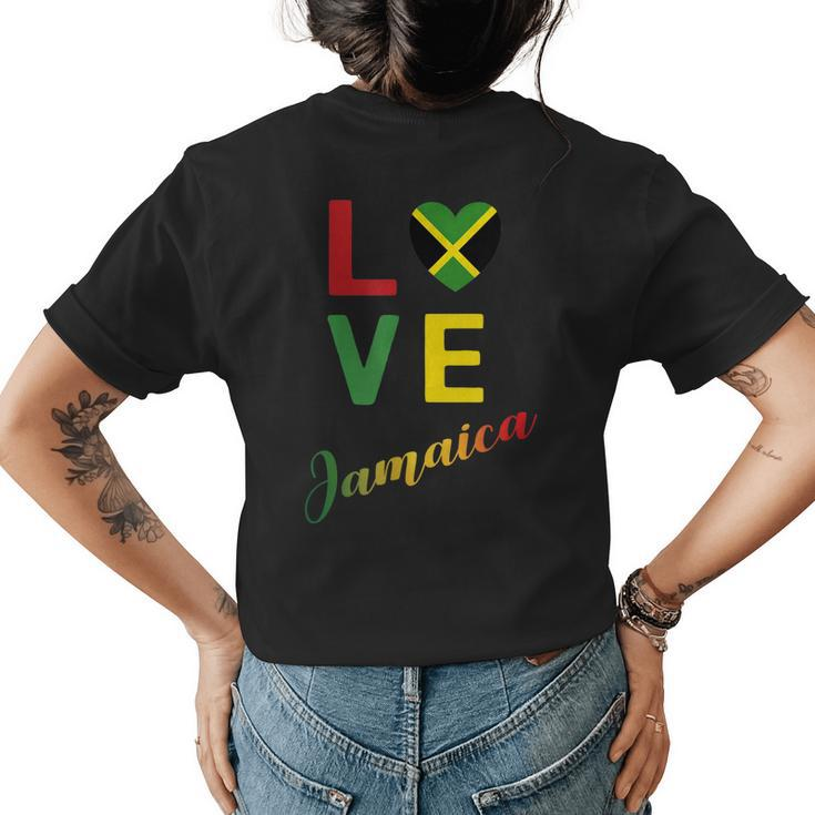 Love Jamaican Flag Blouse For Independence Carnival Festival Womens Back Print T-shirt