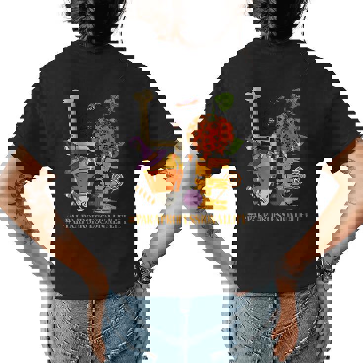 Love Paraprofessional Halloween Costume Pumpkin Autumn Fall Halloween Costume Womens T-shirt Back Print