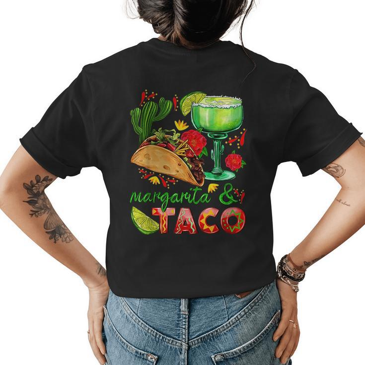 Margs & Tacos Funny Margarita Tequila Drinker Taco Lover Tacos Funny Gifts Womens Back Print T-shirt