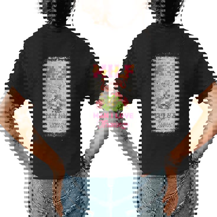 MILF Man I Love Flamingo Pink Flamingos On Flower Lover Flamingo Funny Gifts Womens Back Print T-shirt