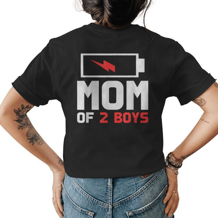 Mom Of 2 Boys  Gifts From Son Mothers Day Birthday Women  Womens Back Print T-shirt