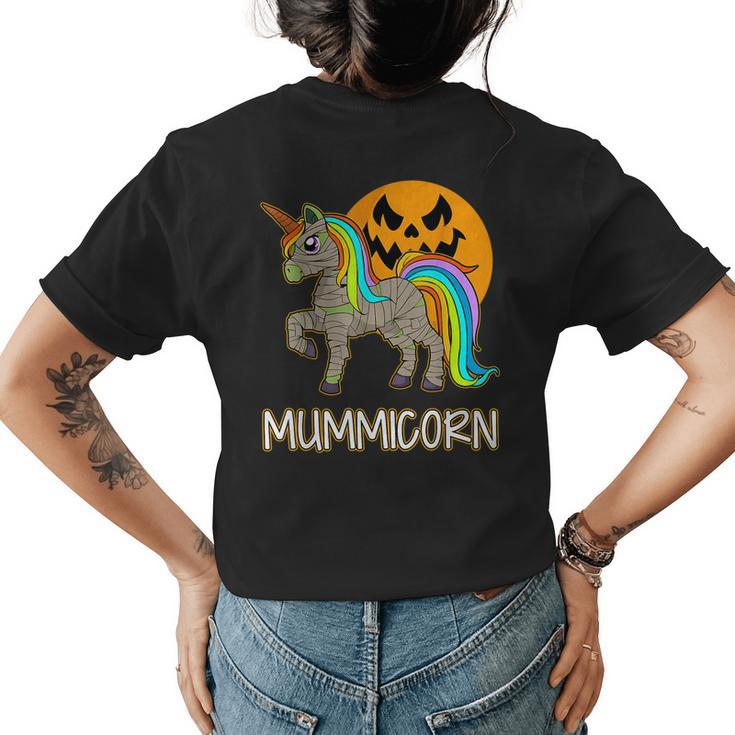 Mummicorn Unicorn Mummy Halloween Mom Cute Fall   Womens T-shirt Back Print