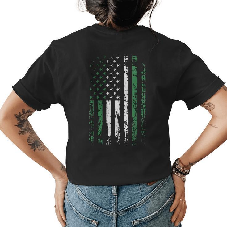 Nigeria  Nigerian Flag American Flag Usa Nigeria Pride  Womens Back Print T-shirt