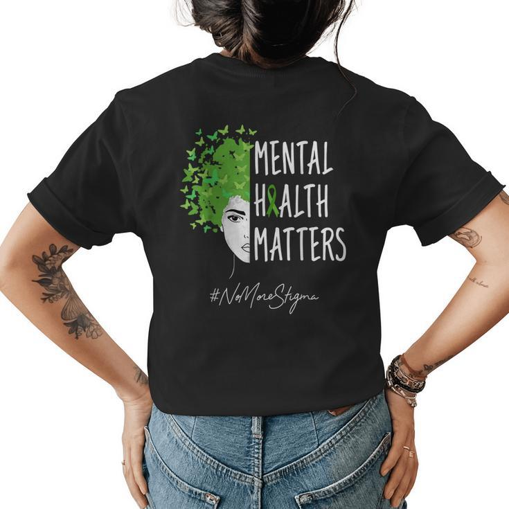 No More Stigma Mental Mental Awareness Month Na Aa Recovery  Womens Back Print T-shirt