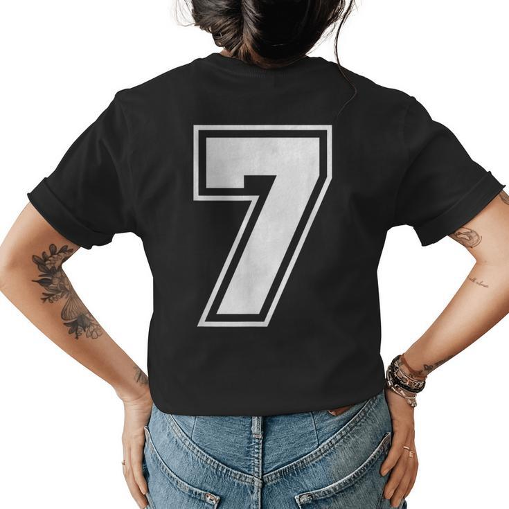 Number 7 Counting  Womens Back Print T-shirt