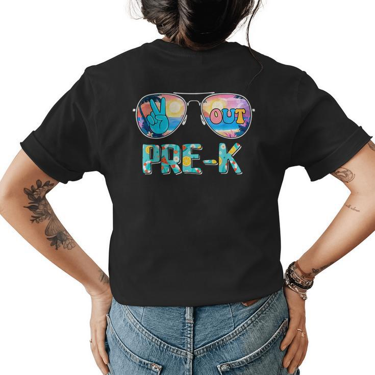 Peace Out Prek Teachers Last Day Of School Summer Women's T-shirt Back Print