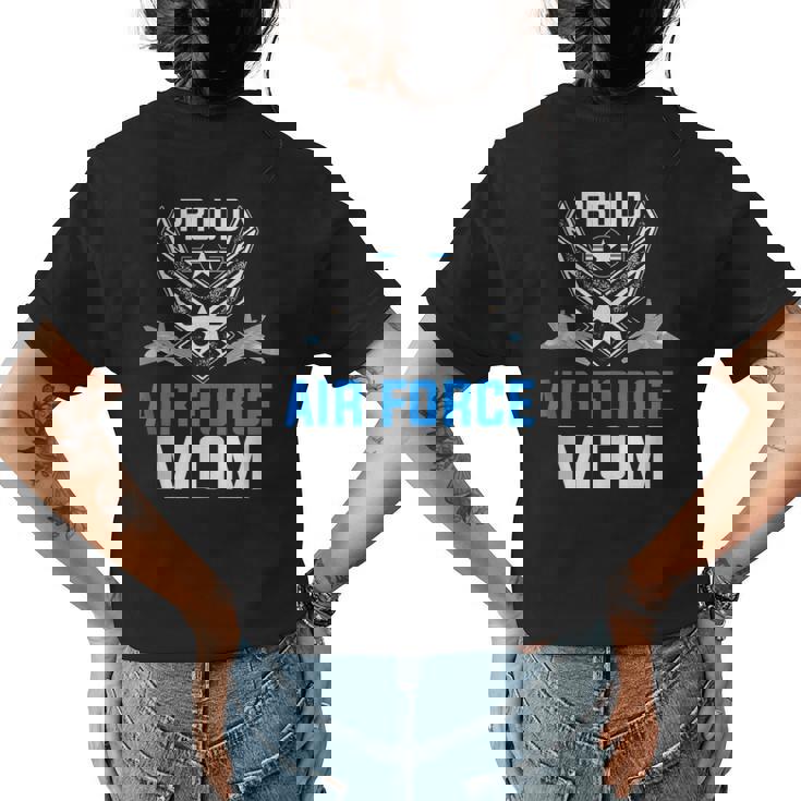 Proud Air Force Mom Military Veteran Pride - Usaf Womens Back Print T-shirt