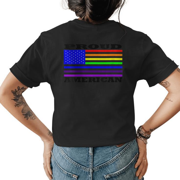 Proud American Flag Gift For Womens Womens Back Print T-shirt