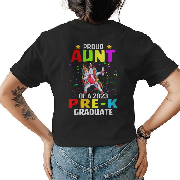 Proud Aunt Of A Class Of 2023 Prek Graduate Unicorn Women's T-shirt Back Print
