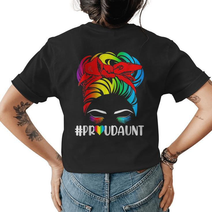 Proud Aunt Pride Lgbt Flag Gay Lesbian Matching Family  Womens Back Print T-shirt