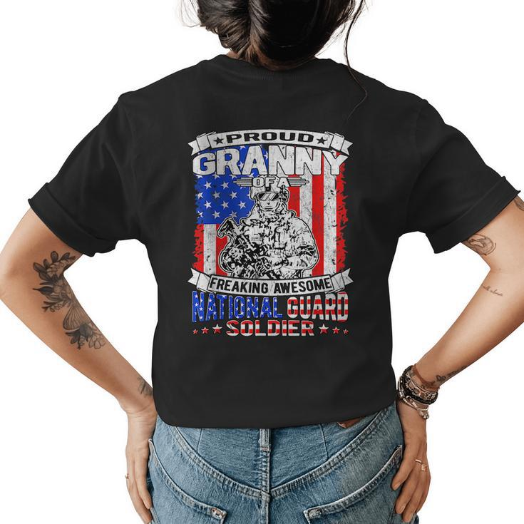 Proud Granny Of A National Guard Soldier Army Grandmother Womens Back Print T-shirt