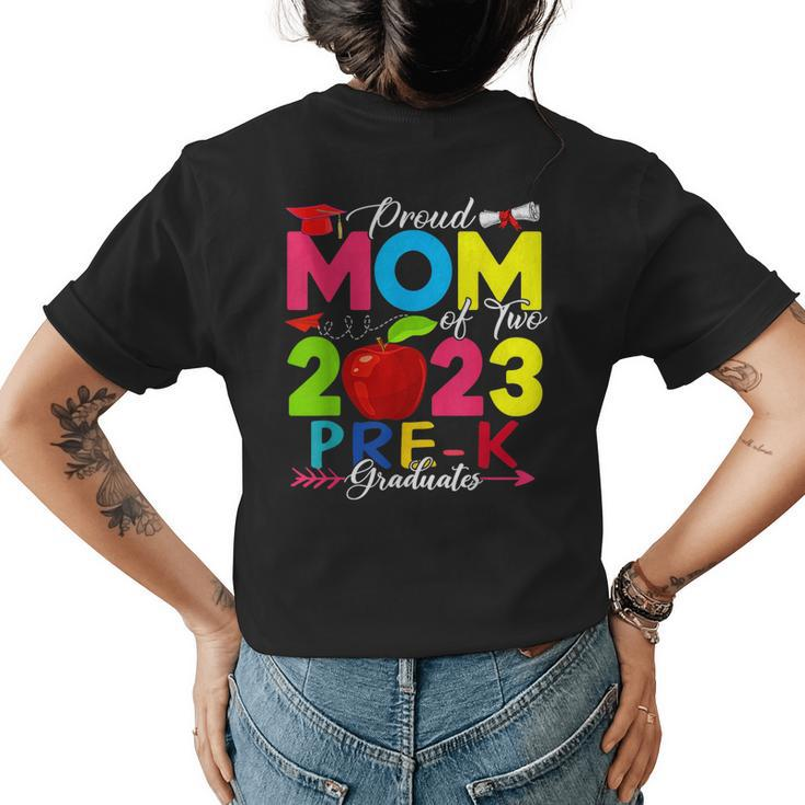 Proud Mom Of Two 2023 Pre-K Graduates Costume Family  Womens Back Print T-shirt