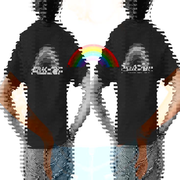 Proud Mom Pride  Gay Lgbt Day Month Parade Rainbow  Womens Back Print T-shirt