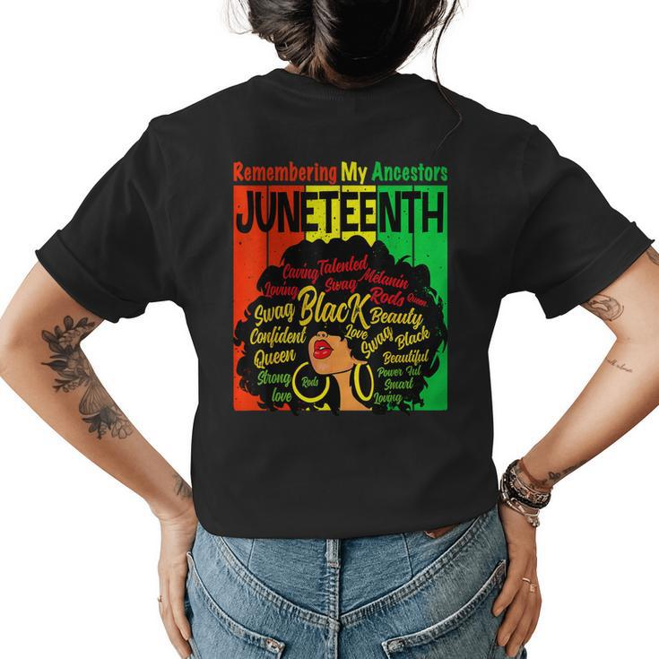 Remembering My Ancestors Junenth Natural Hair Black Women  Womens Back Print T-shirt