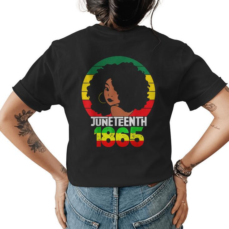 Retro Junenth Day 1865 Afro Melanin Black Women  Women's Crewneck Short Sleeve Back Print T-shirt