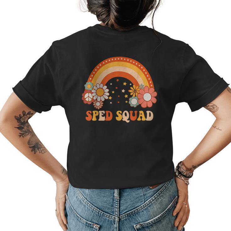 Retro Sped Squad Special Ed Teacher Autism Back To School  Womens Back Print T-shirt