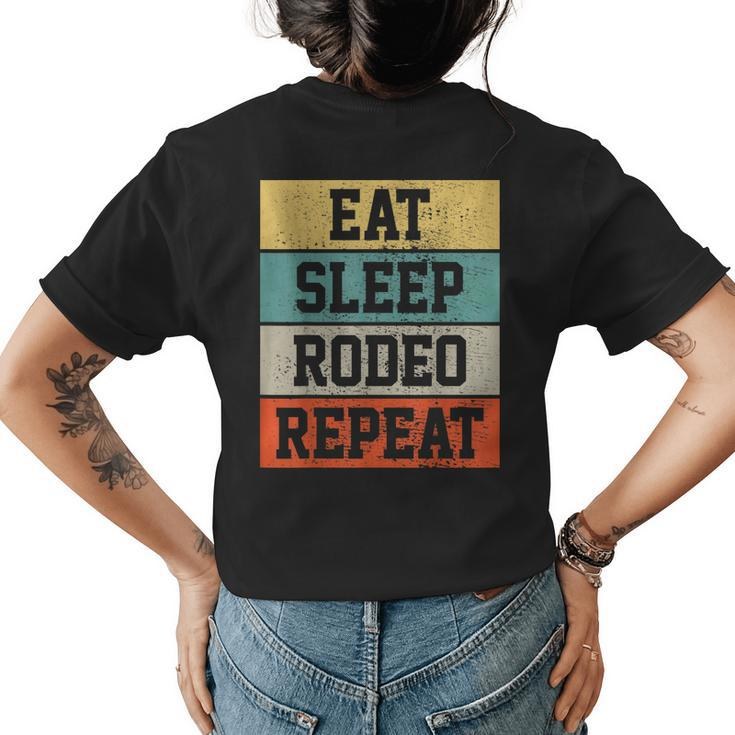 Rodeo Cowboy Cowgirl Retro Vintage Gift Womens Back Print T-shirt