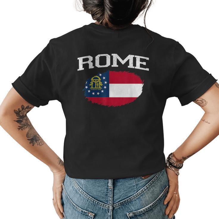 Rome Ga Georgia Flag Vintage Usa Sports Men Women  Womens Back Print T-shirt