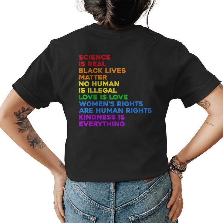 Science Is Real Love Is Love Womens Rights Gay Pride Lgbt Womens Back Print T-shirt