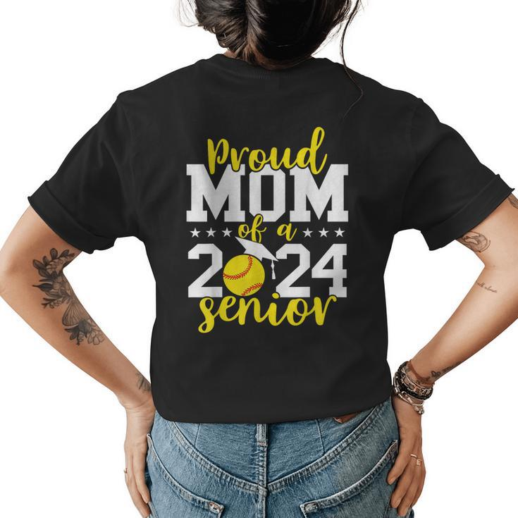 Senior Mom 2024 Softball Senior 2024 Class Of 2024 Women's T-shirt Back Print