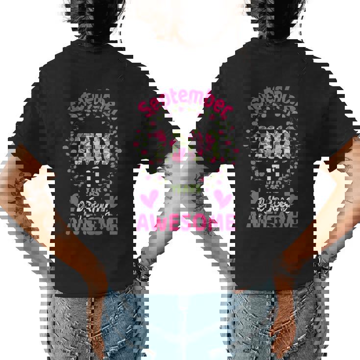 September 2008 Birthday 2008 Birthday Gifts Floral Womens Back Print T-shirt