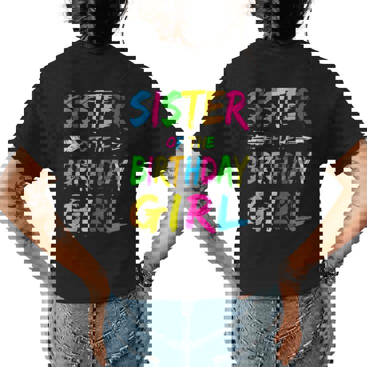 Sister Of The Birthday Girl Glows Retro 80S Party   Womens Back Print T-shirt