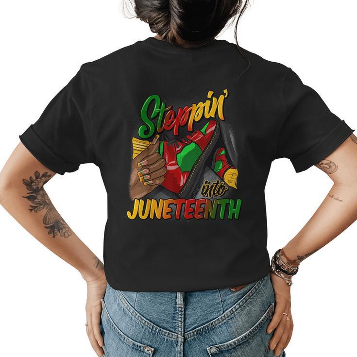 Stepping Into Junenth Remembering My Ancestors Girl Women  Womens Back Print T-shirt
